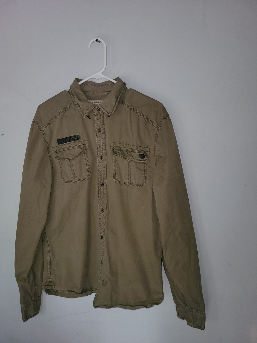 Buffalo David Bitton Men's Tan Button-Down Casual Shirt